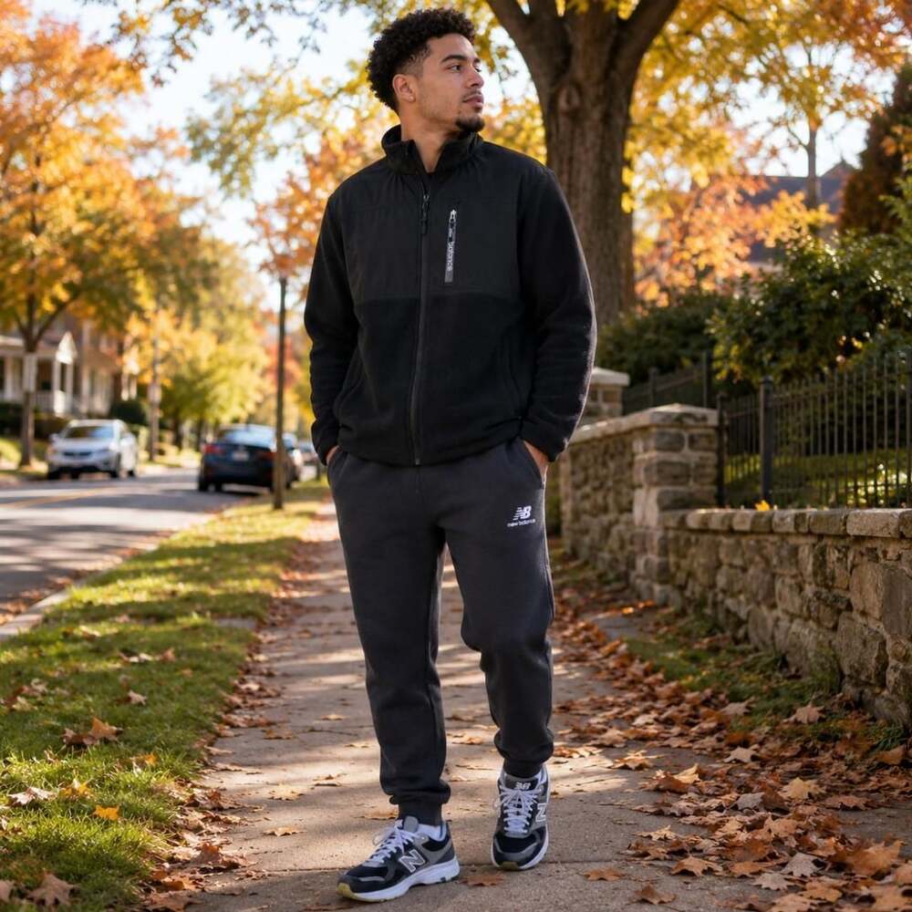 New Balance Black Full-Zip Fleece Jacket